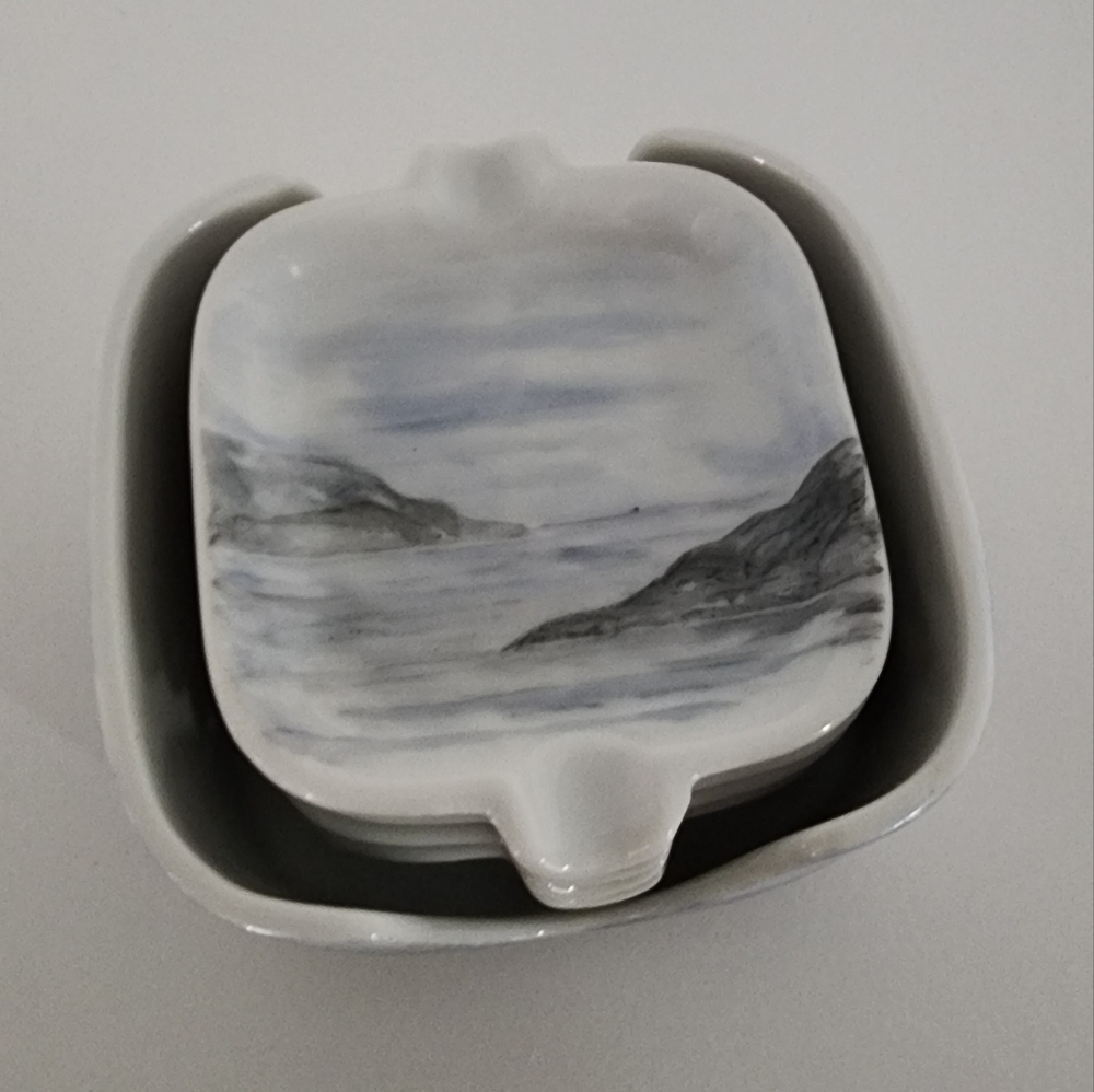 Hand Painted Tea Bag Plate Set